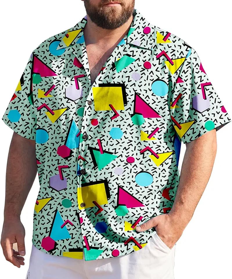 American Trends Big and Tall Hawaiian Shirts for Men Short Sleeve Plus Size 4XL 5XL 6XL, Relaxed Fit Vacation Beach Wear