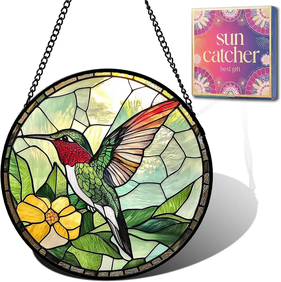 Hummingbird Flower Suncatcher Sun Catchers Indoor Window Gifts for Mom 7.8"