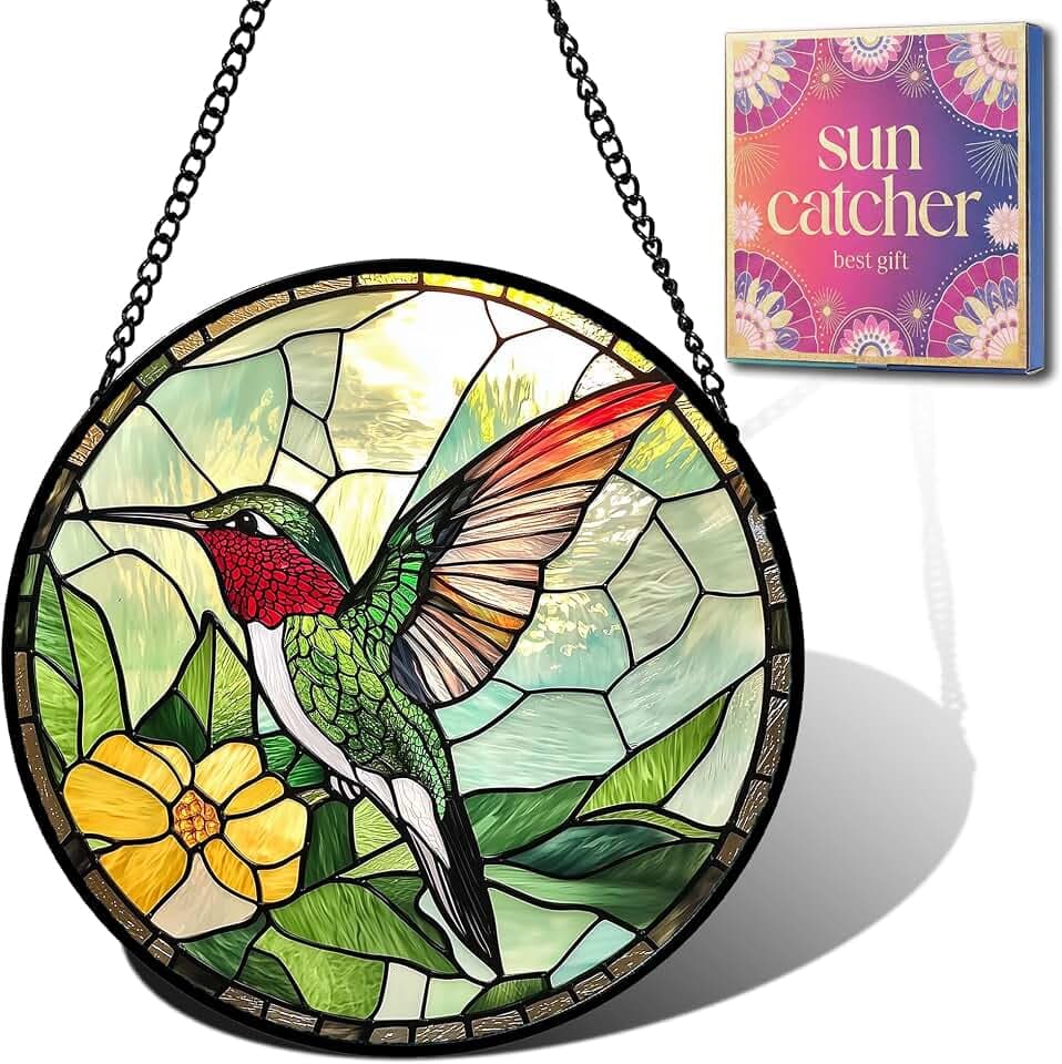 Hummingbird Flower Suncatcher Sun Catchers Indoor Window Gifts for Mom 6.3"
