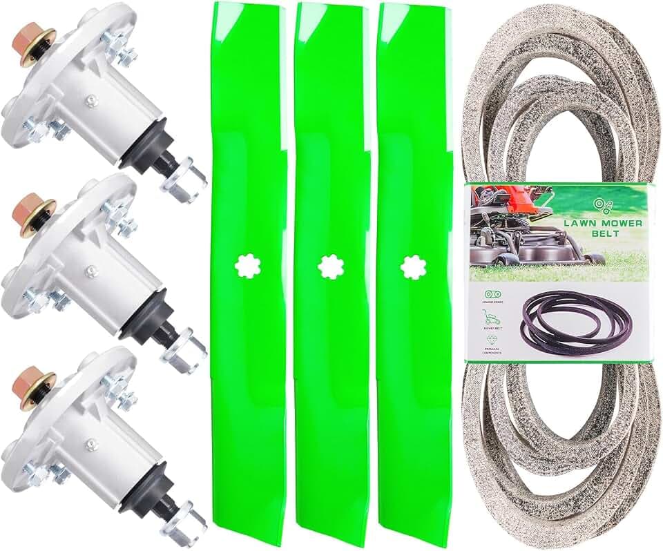 54 Inch Mower Deck Rebuild Kit Fit for John Dee re D170 G110 LA175 LA150 190C 54 inch Tractor Parts Spindle GY21099 GY20867 Blade GY20679 GX21380 Belt GX21395