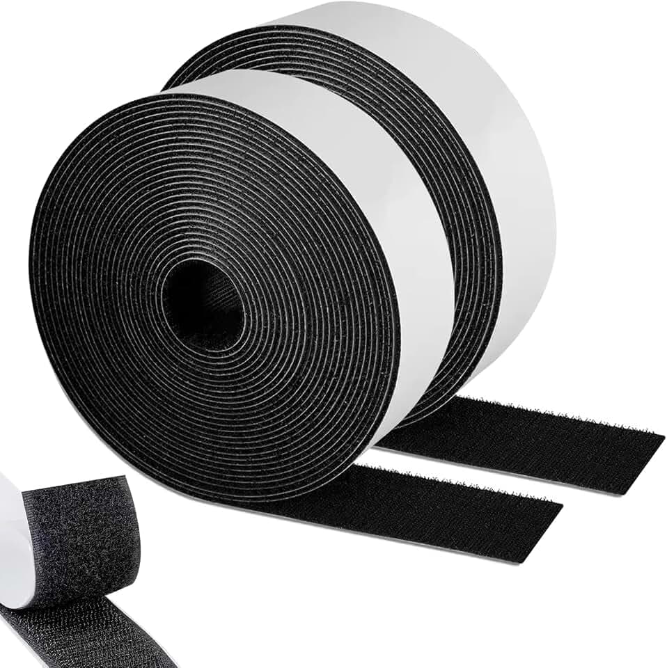 SURFOU Klettband Selbstklebend 12 m × 50 mm, Extra Stark, Innen & Außen | Doppelseitiges Haken- und Flauschband für innen und außen, geeignet für Stoff, Fliegengitter, Couchkissen und Teppiche