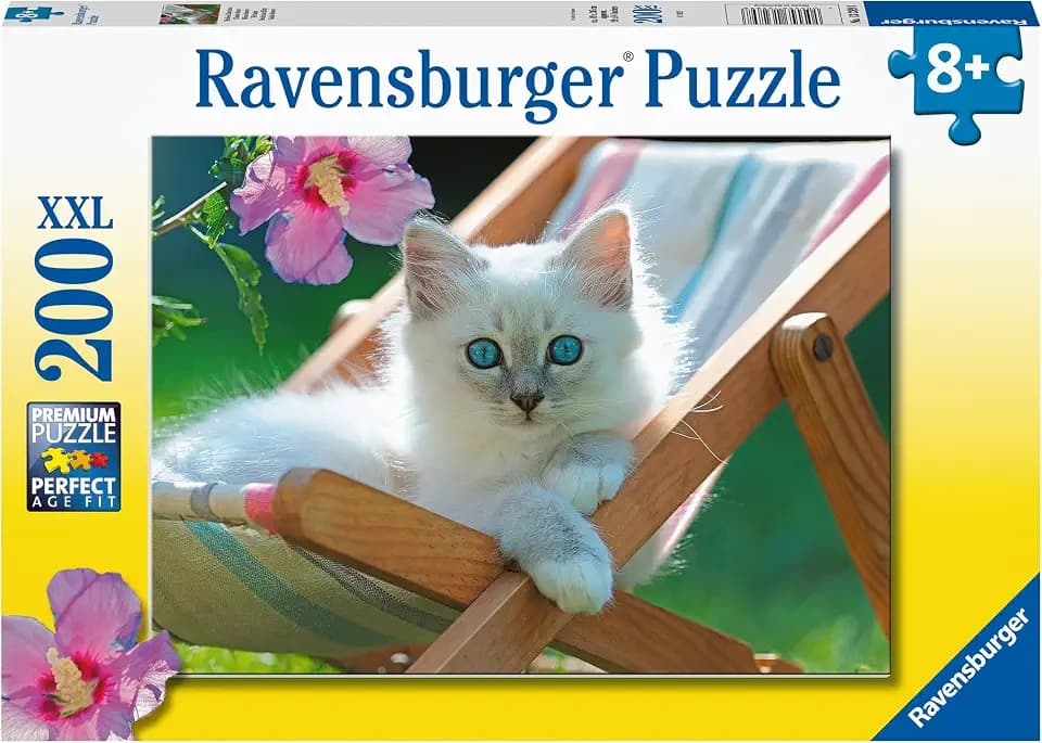 Ravensburger Puzzle Weißes Kätzchen - 200 XXL Teile Puzzle ab 8 Jahre