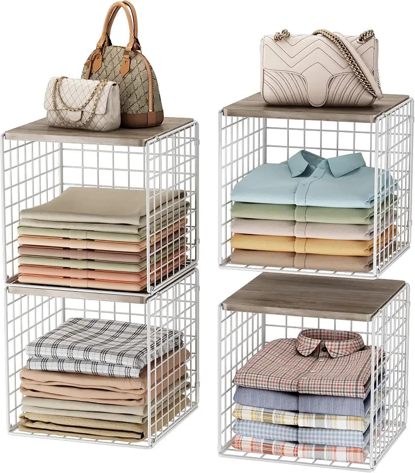 UMDONX 4 Stück Schrank Organizer Faltbar & Stapelbar