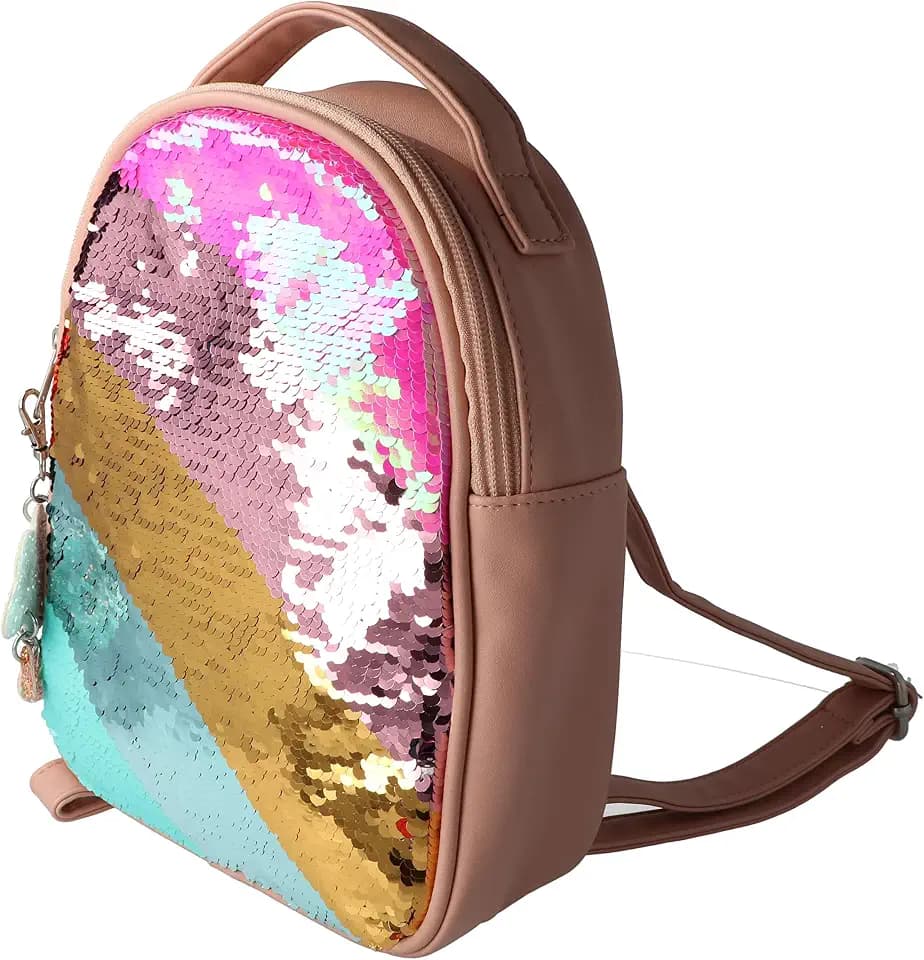 Inca Damen Lässiger Rucksack mit Pailletten, Regenbogen, bunt