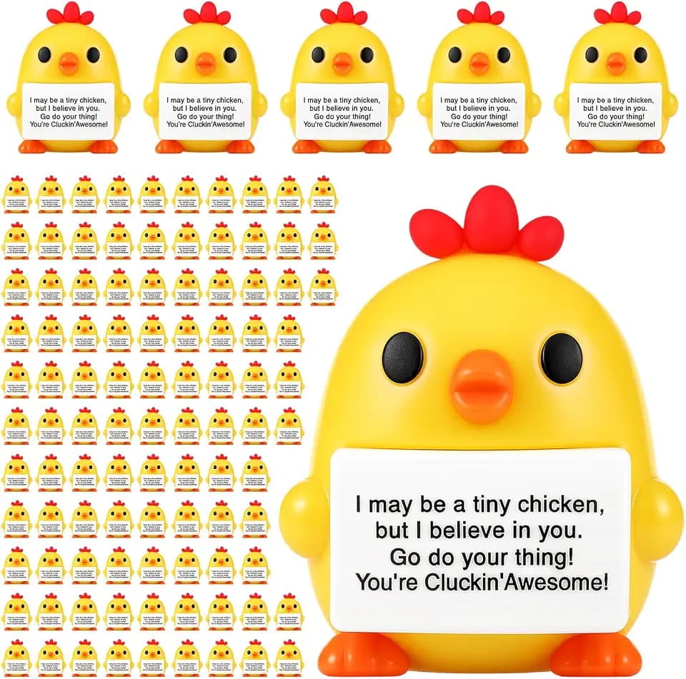 Gejoy 50 Pcs Mini Rubber Chicken Toys Positive Mini Chickens Figures