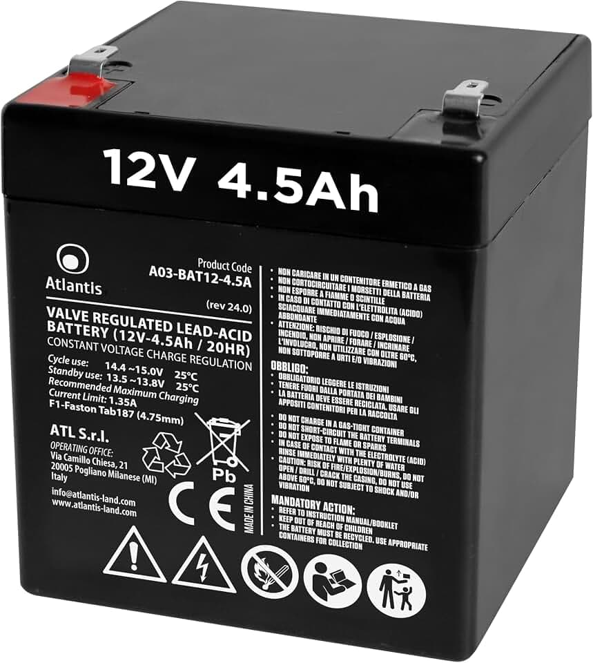 Atlantis VRLA-Bleiakku 12V 4,5Ah für USV und Alarmanlagen