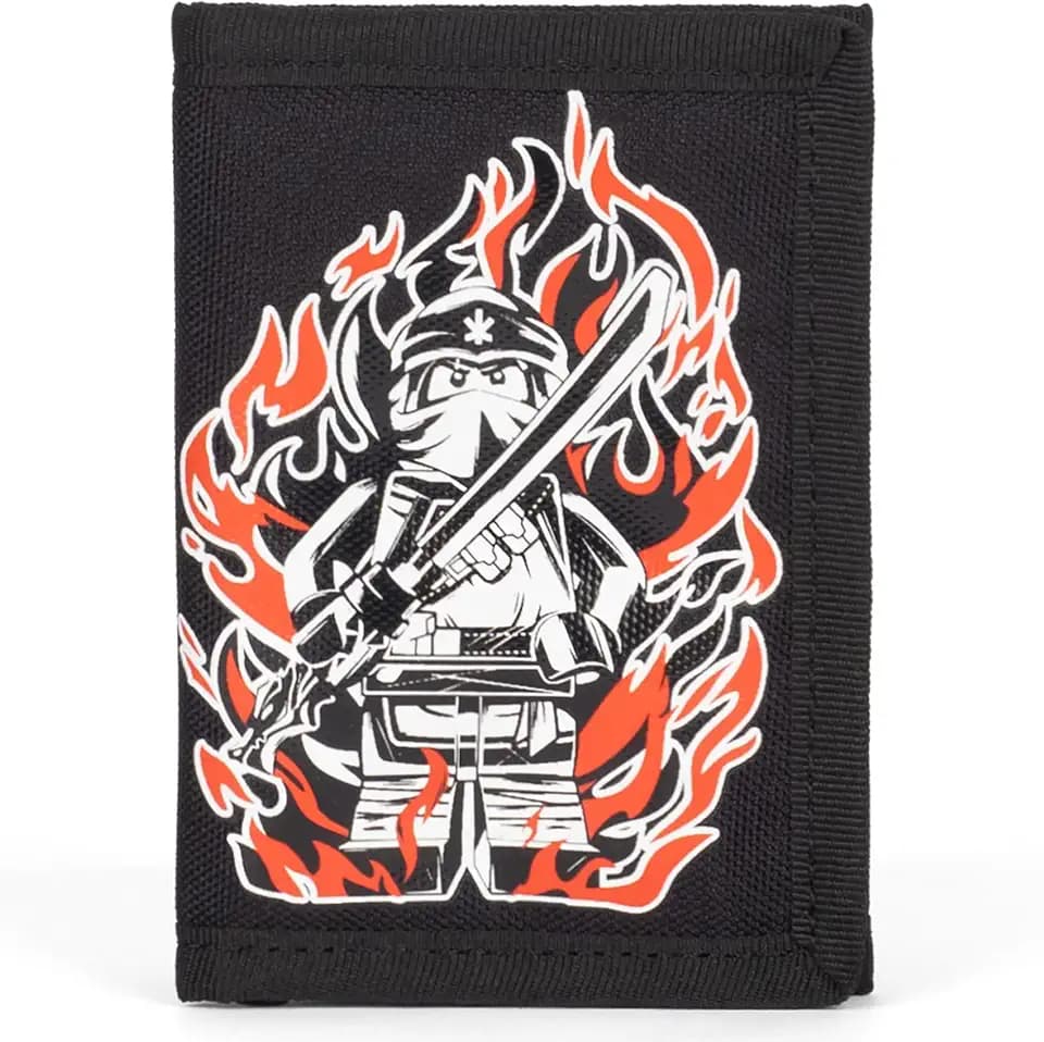 LEGO Trifold Wallet, Kids Unisex Wallet for Boys and Girls, with Clear ID Window, Card and Cash Pockets and Secure Hook and Loop Closure, Level Up