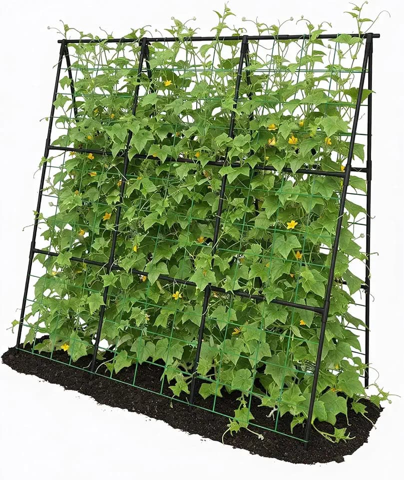 Cucumber Trellis 49.4"*49.4" Metal Garden Trellis for Climbing Plants,Black