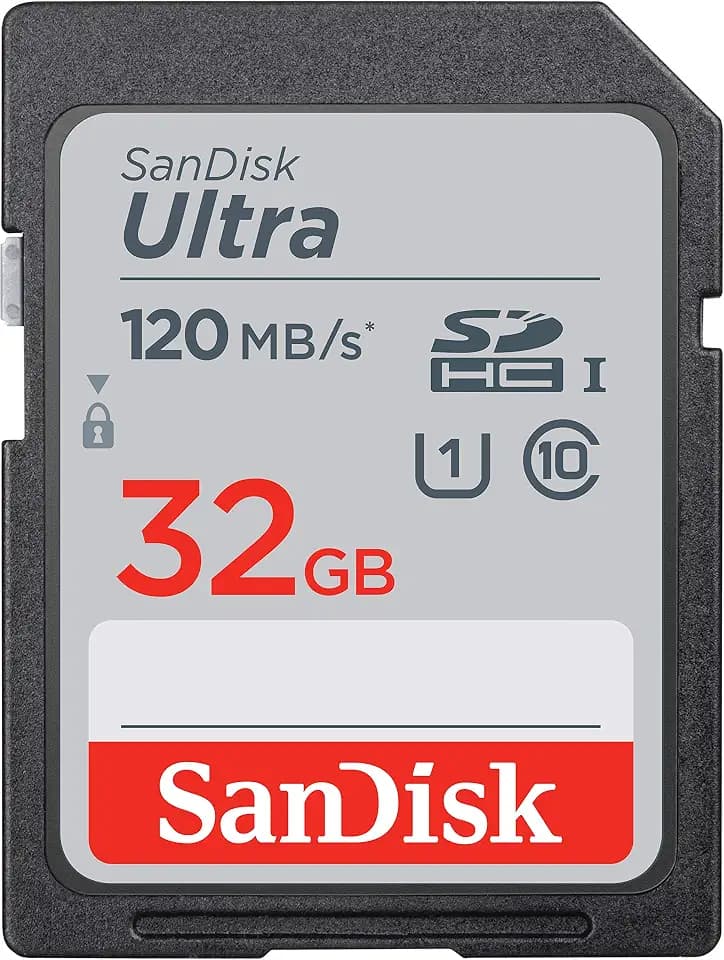 SANDISK 32GB Ultra SD Memory Card, Up to 120MB/s Read Speeds, UHS-I