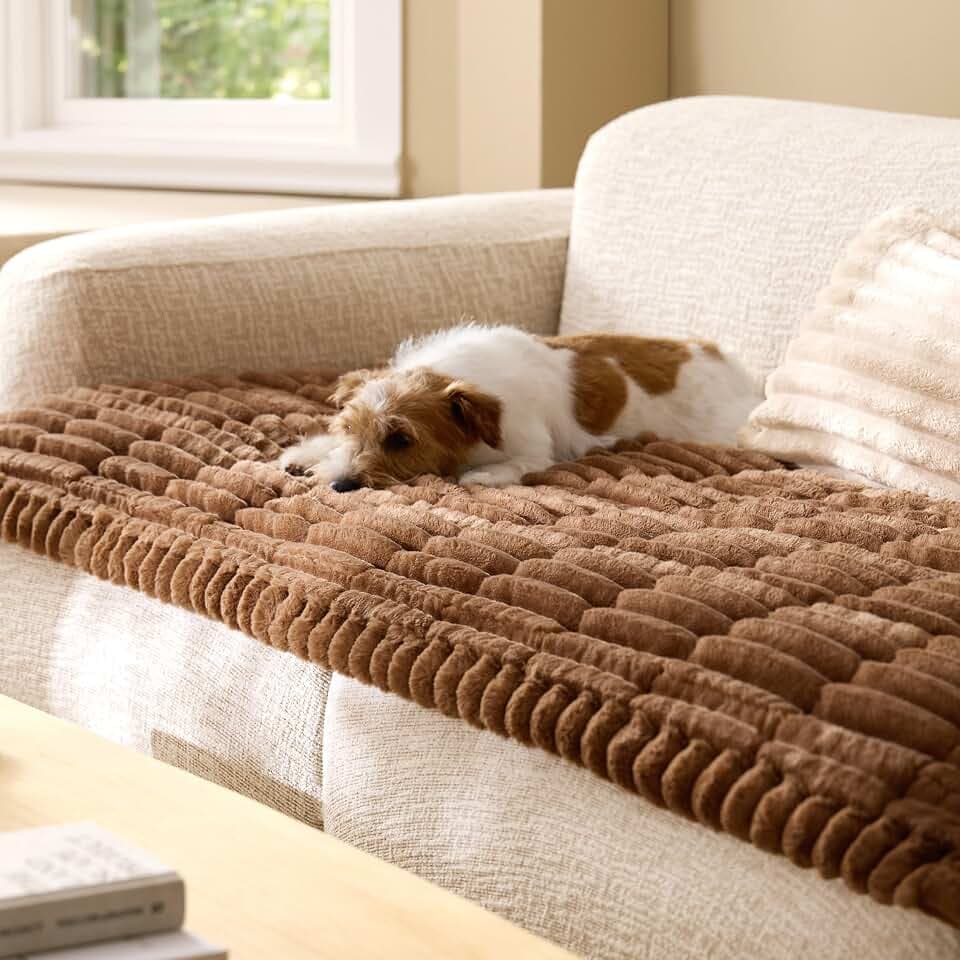 Bedsure Comfyfleece® Sofa Cover, Couch Covers for Dogs, 27.6 x 70, Grey