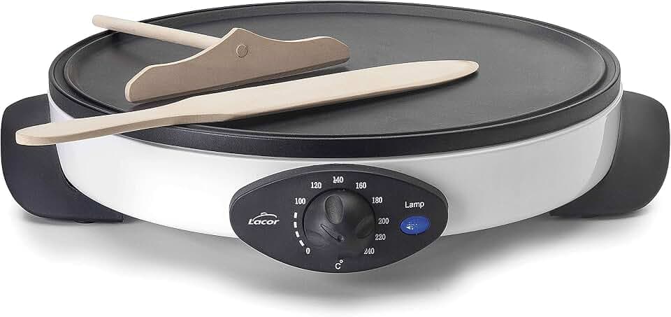 Lacor 69222 Elektrischer Crêpe, 1000 W, Weiß