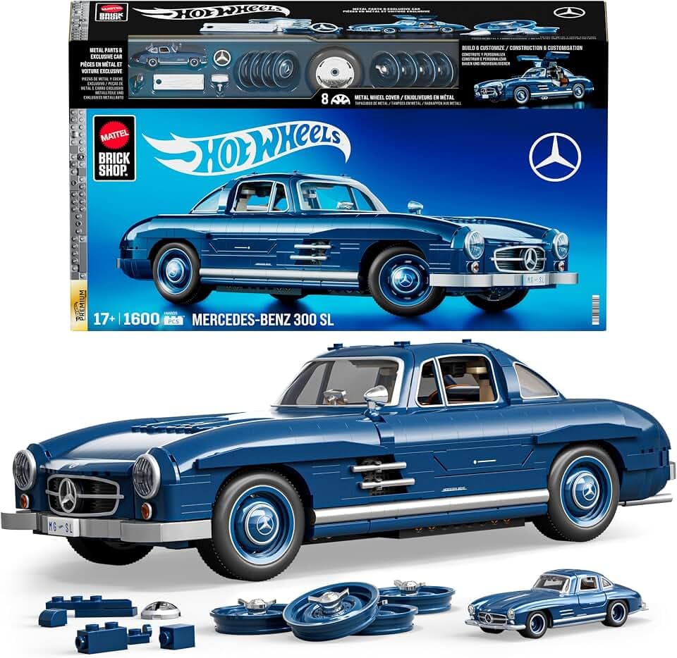Mattel Brick Shop Hot Wheels Mercedes-Benz 300 SL Building Toy Kit