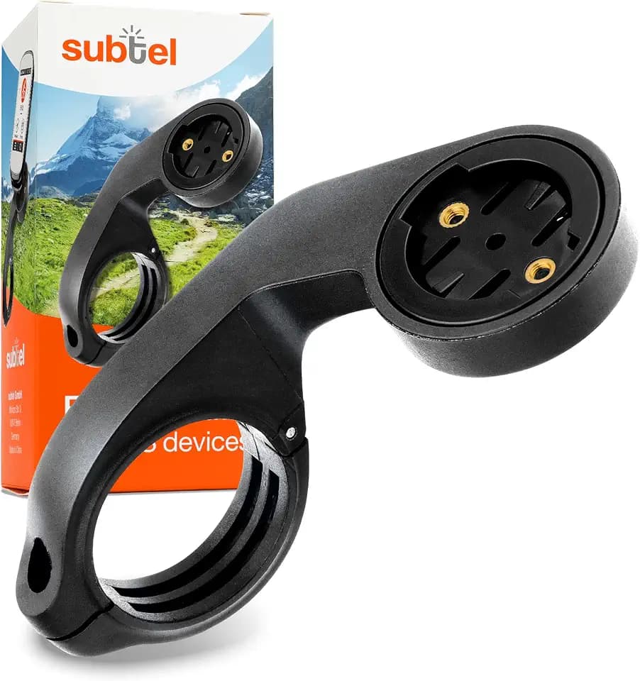 subtel Fahrradhalterung – Lenkerhalter für Navi, GPS & Fahrradcomputer – kompatibel mit Garmin Edge 1040, 1030, 1000, 830, 820, 800, 530, 520, 500 – für Lenker Ø 25mm a 35mm – Schwarz