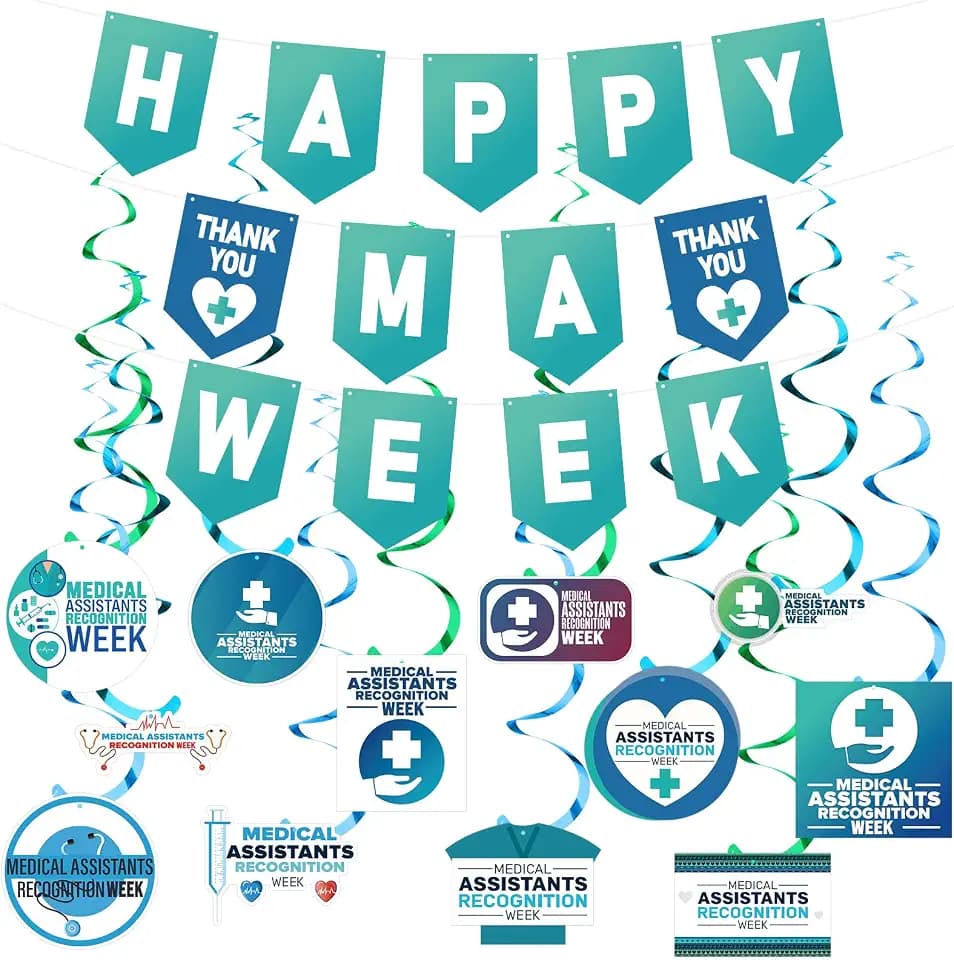 Breling 37 Pcs Medical Assistant Recognition Week Decorations