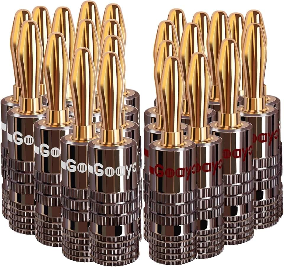 Bananenstecker Lautsprecher 12 Paar für Lautsprecher Kabel von 0,5mm² bis 3.5mm²