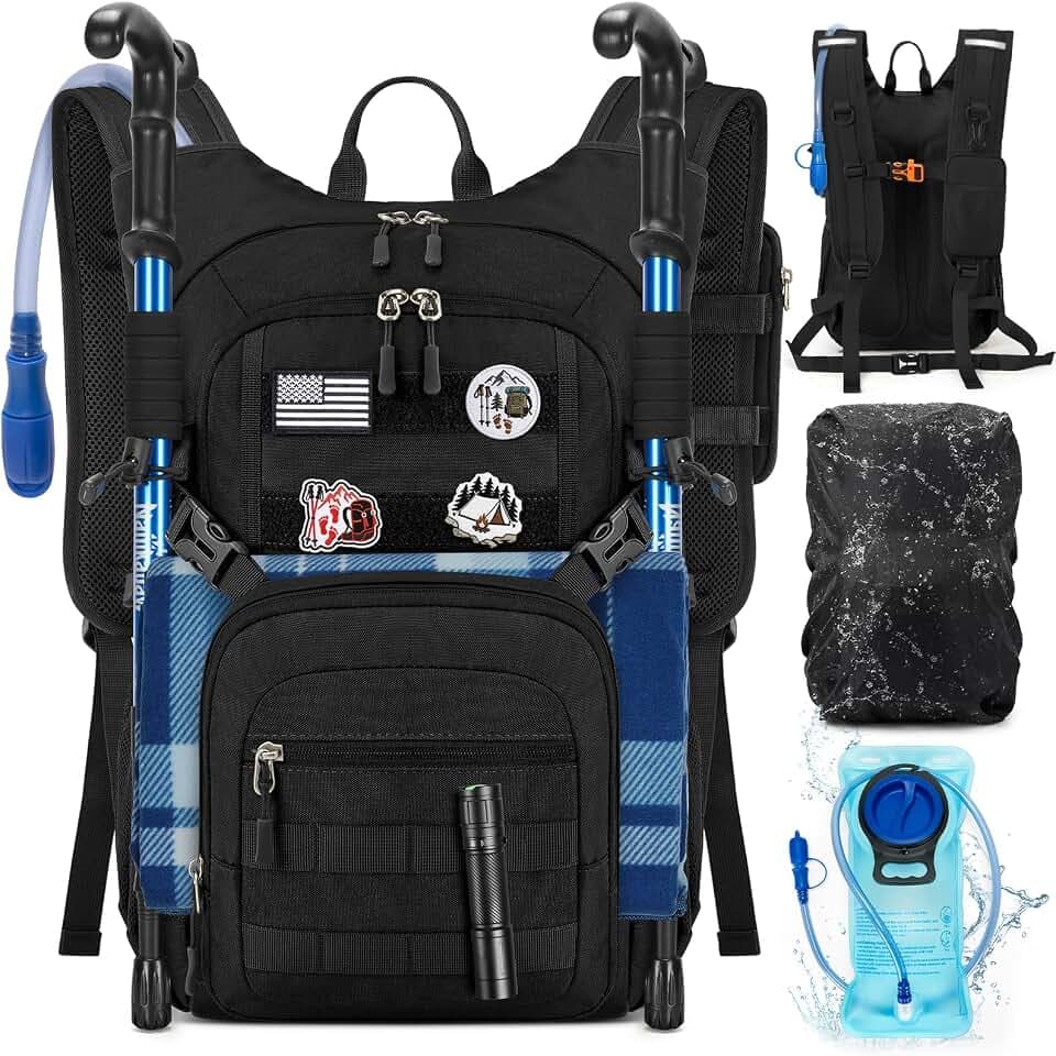 RAINSMORE Tactical Hydration Backpack 18L with 2L Water Bladder - Insulated Military Daypack for Hiking, Rucking, Commuting - Waterproof MOLLE Pack for Men Women Cycling Camping Running