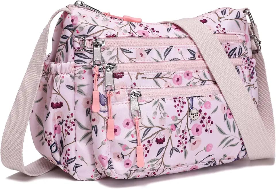 AOCINA Nylon Crossbody Bags for Women Multi Pocket Cross Body Purses