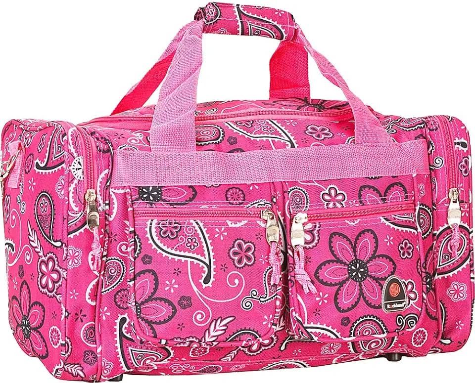 Rockland 19" Polyester Duffel Bag, Pink Bandana
