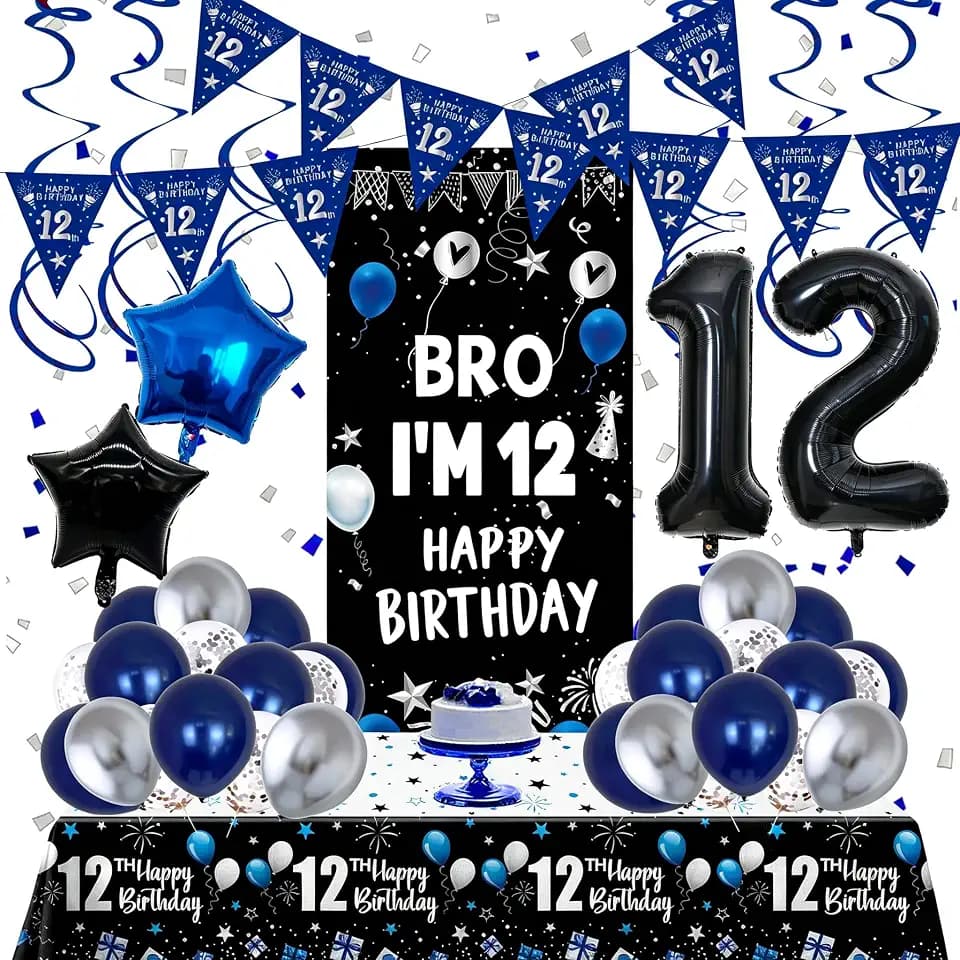 12th Birthday Decorations for Boys, 12 Year Old Birthday Party Decorations