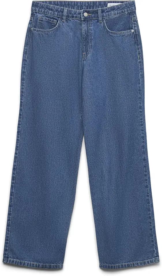 VERO Moda Damen Vmkirsa Asta Mr Straight Denim Jeans Mix