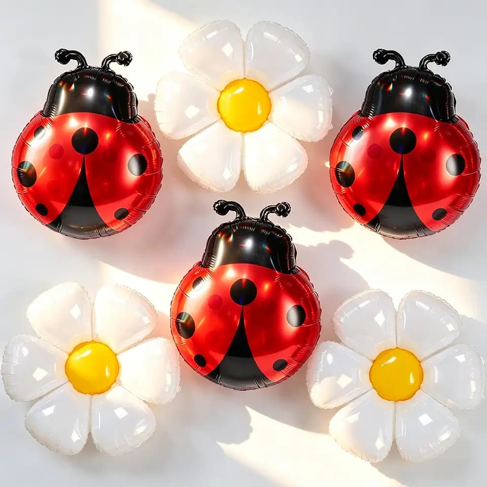 Ladybug Balloons Love Bug Balloons Lady Bug Birthday Party Decorations Ladybug Birthday Decorations Love Bug Baby Shower Decorations Ladybug Baby Shower Young Wild Three Party Wildflower Picnic Decor