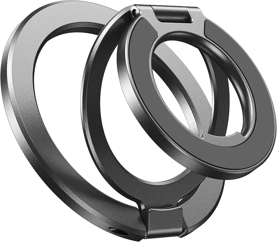 CAPRARO Magnetic Phone Ring Holder for MagSafe, Dual-Side Magnetics, 360° Rotation Gym Phone Stand Grip Ring Compatible with Magnetic Car Mount for iPhone 17/16/15/14/17 Pro Max Plus Air, Taihejin