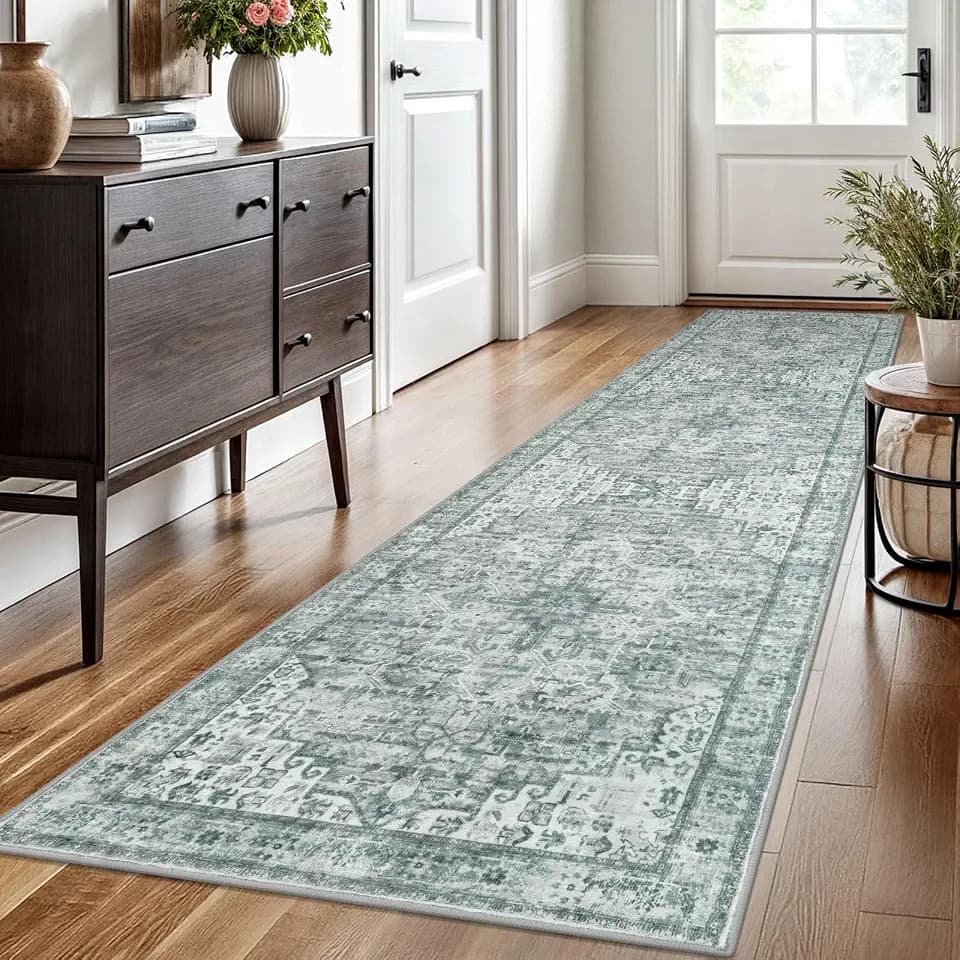 SIILOOM 2.6x10 Washable Runner Rug, Non Slip Area Rug for Hallway Kitchen