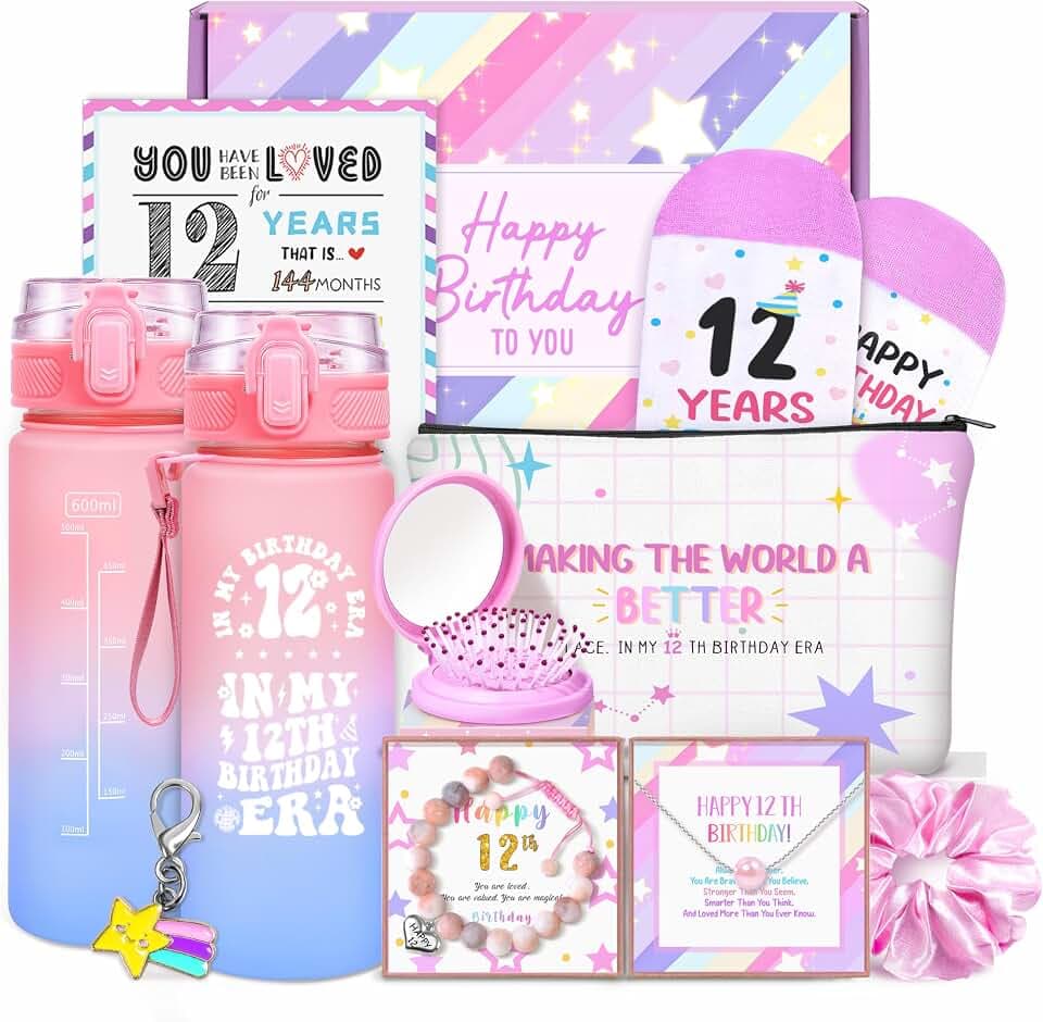 12 Year Old Girl Birthday Gifts for 12 Year Old Girl, Happy 12th Birthday Gifts for Girls Cool 12th Decorations Gift Trendy Stuff Present for Teen Girls Teenage