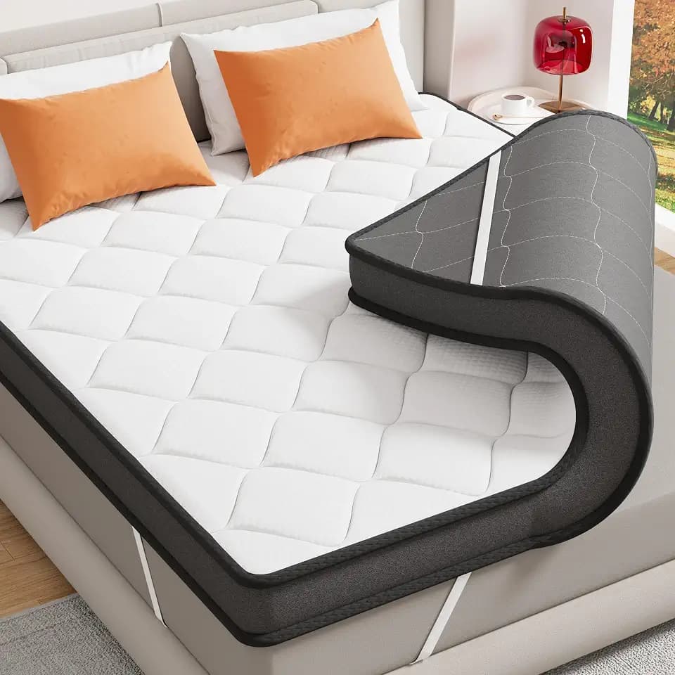 ELEMUSE 3 Inch Memory Foam Mattress Topper Twin, High Density Gel Foam Bed Toppers with Cooling Pillowtop for Back Pain Relief, Medium Firm Mattress Pad for Comfort Body Support