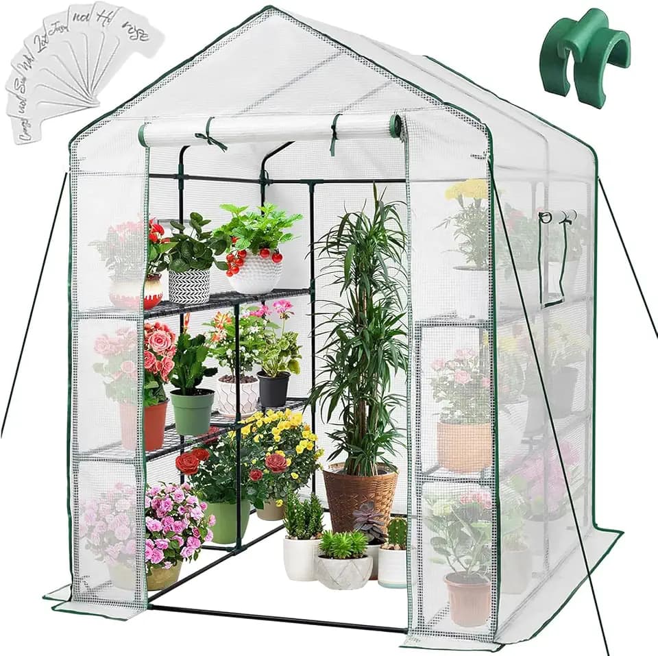 Greengro Greenhouse, 57 × 57 × 76" Portable Green House for Outdoor Indoor