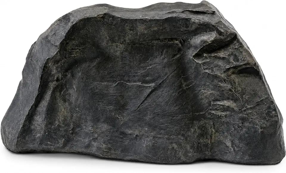 Artificial Rock Cover – Weather-Resistant Fiberglass Garden Landscape Utility Concealer Slate Gray Finish for Pumps, & Irrigation Systems, Squarish Odd