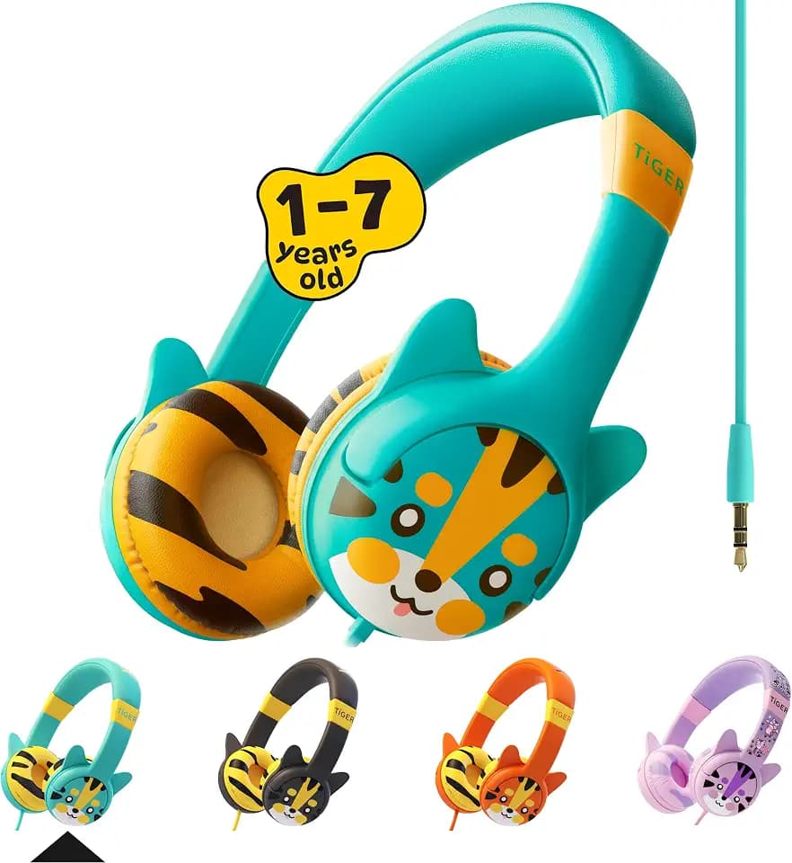 Kidrox Wired Toddler Headphones for 1-7 Years Old — 85dB Volume Limited Baby Headphones for Plane and Car Travel — Children Headset for Airplane, iPad and Tablet, Kids Headphone with Cord for Children