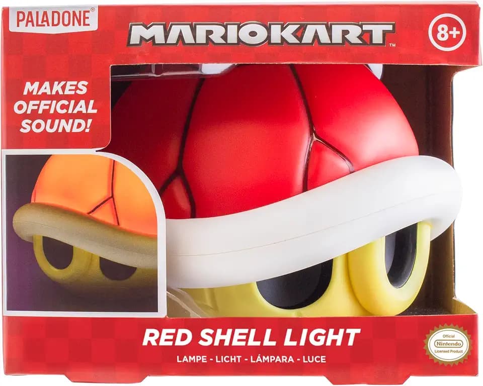 Paladone Super Mario Rote Schale Licht mit Sound - Offiziell lizenziertes Nintendo-Merchandise, Gaming-Home-Deko, Spielzimmerlicht