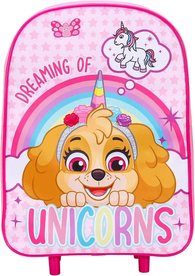 TDL Skye Unicorn Patrol Charakter Standard Faltbarer Trolley Handgepäck Tasche für Schule Reisen Urlaub, rose