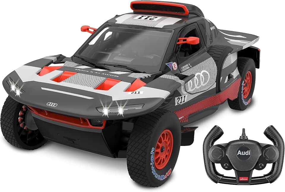 JAMARA Audi RS Q e-tron E2 1:14 2,4GHz Tür manuell -transparente Windschutzscheibe, LED Licht, RC-Auto