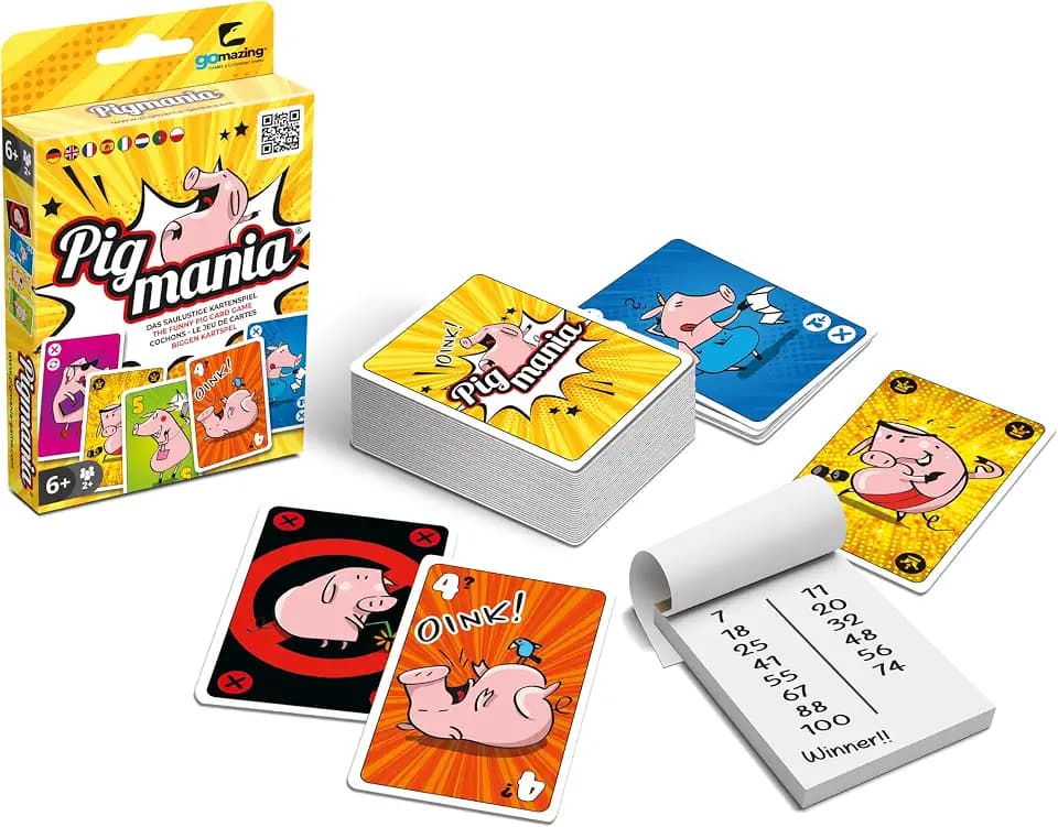 Gomazing Pigmania Kartenspiel für Kinder und Erwachsene ab 6 Jahren – Familienspiel für 2 bis 10 Spieler – Reisespiel und Urlaubsspiel – lustiges Gesellschaftsspiel