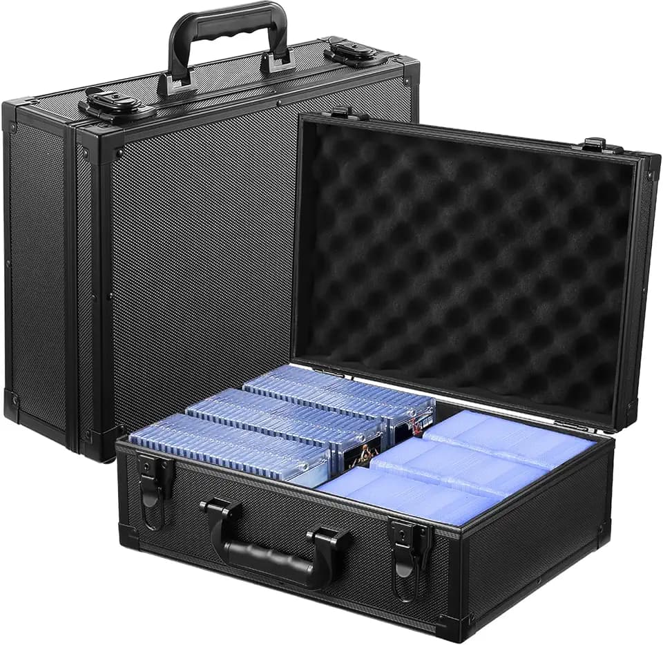 WOT I Trading Card Storage Box | Holds 600+ Toploaders | Sports Card Storage Case for 3x4” Rigid or Magnetic Card Holders/Sleeved Cards | Card Holder Box for Top Loader