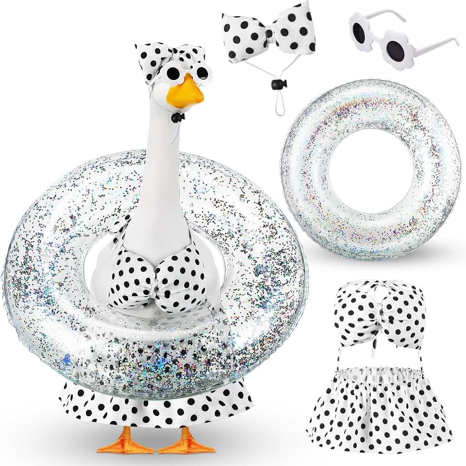 Bikini Summer Porch Goose Outfits for 23" Goose,Black Polka Dots