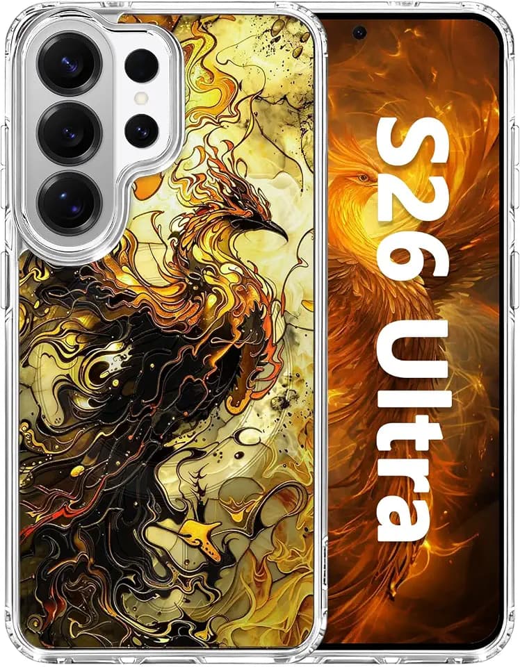 For Samsung Galaxy S26 Ultra Magnetic Case, Shockproof Cover（Fire Phoenix）