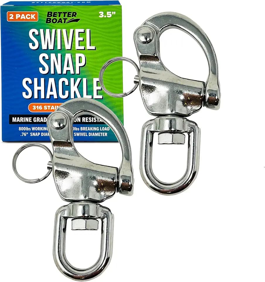 Stainless Steel Quick Release Snap Shackles, 2-Pack, 316 Marine Grade