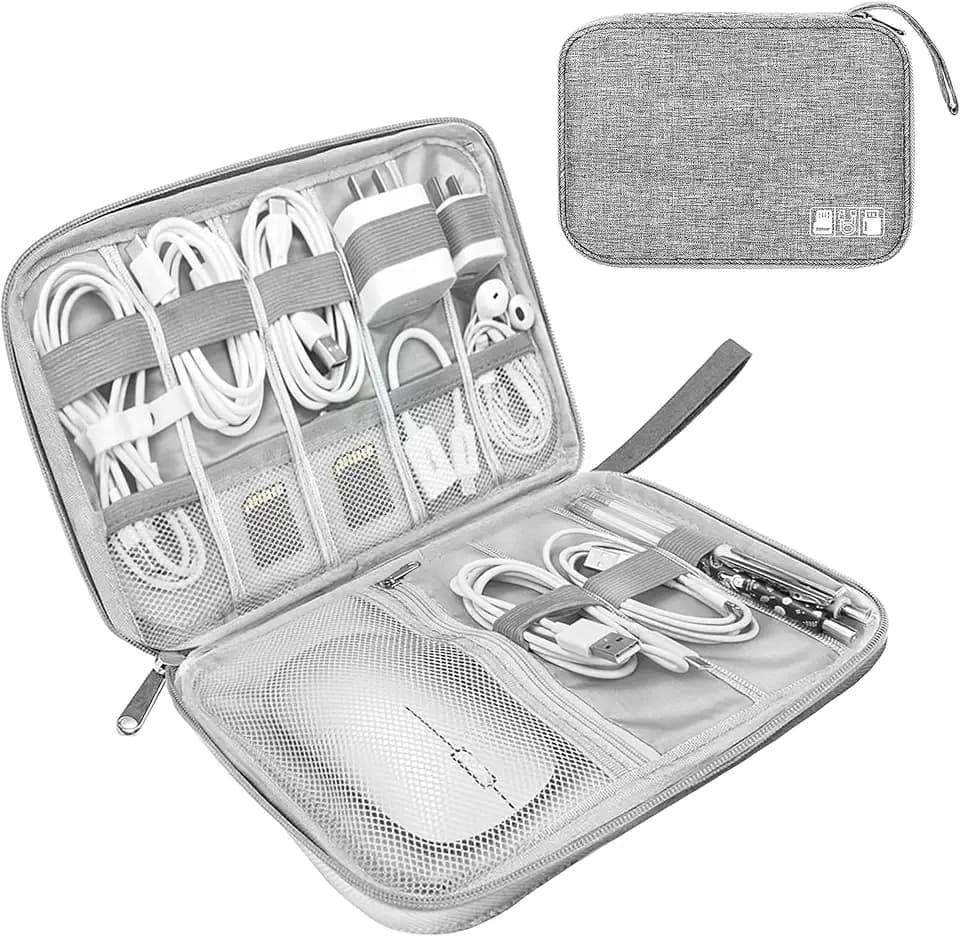 Lcsmaokin Portable Electronic Organizer Case,Travel Cable Organizer Bag