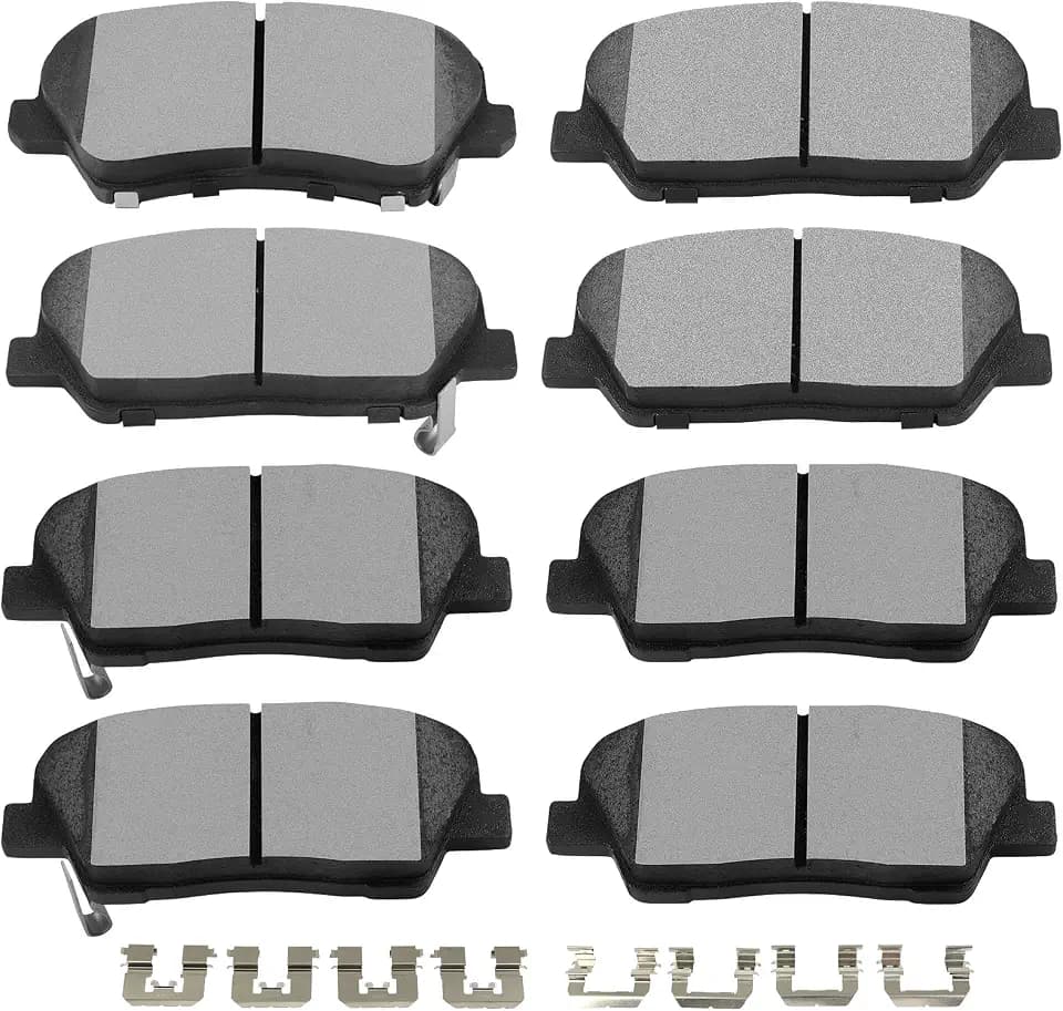 SCITOO D1413 D1284 8pcs Front Rear Ceramic Brake Pads Sets w/Hardware