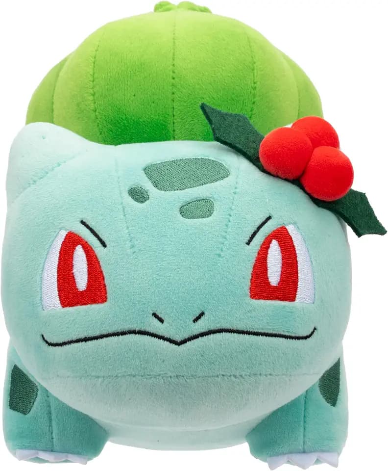 Pokemon Bulbasaur Plush with Holly - 8-Inch Holiday Bulbasaur Plush with Unique Accessory