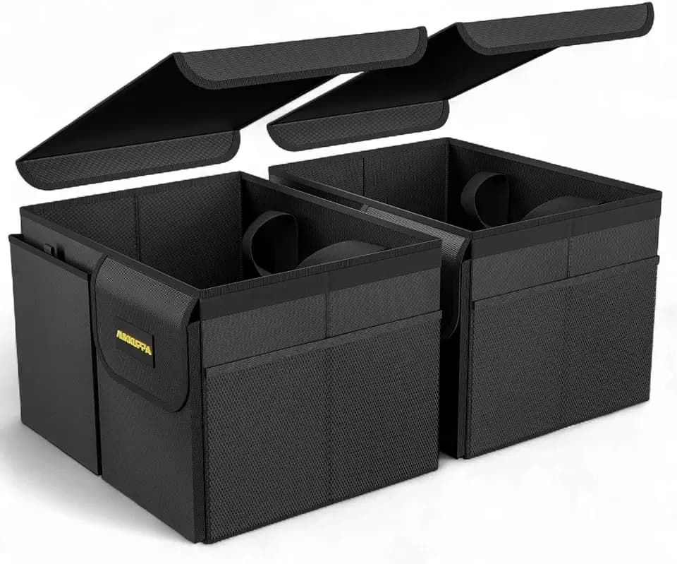 MIKKUPPA Trunk Organizer with Lid - 35L Collapsible Car Organizer, 2 Pcs