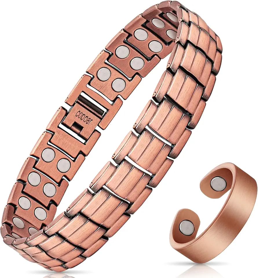 Mahnco Copper Bracelet for Men, Pure Copper Magnetic Bracelets Jewelry Gift