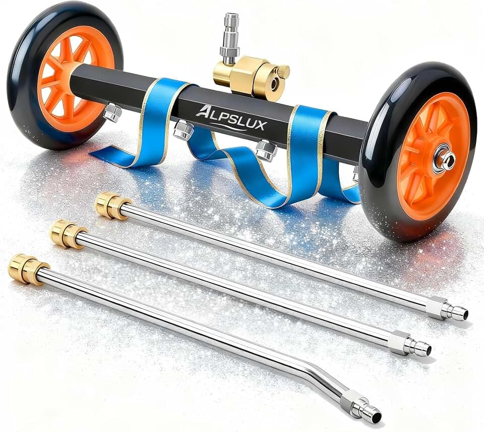 Pressure Washer Accessories Undercarriage Pressure Washer, Undercarriage Cleaner Attachment, 16 Inch Water Broom, Pressure Washer Under Car Cleaner with 3 Extension Wands, 4000 PSI