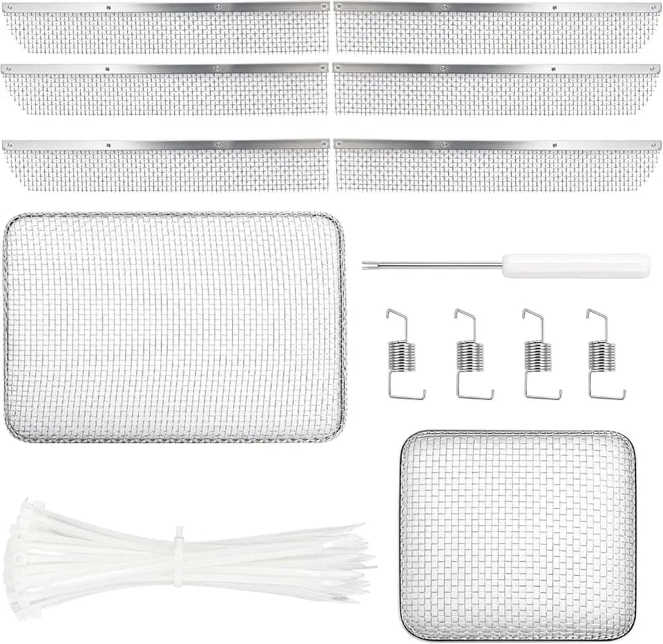 RV Furnace Vent Screen Cover Kit, Stainless Steel Mesh Insect Guard Cover