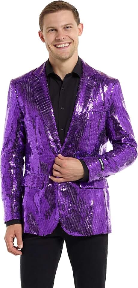 Suitmeister Party-Blazer für Herren - Weihnachten, Silvesterparty - Glänzende Pailletten-Anzugjacke