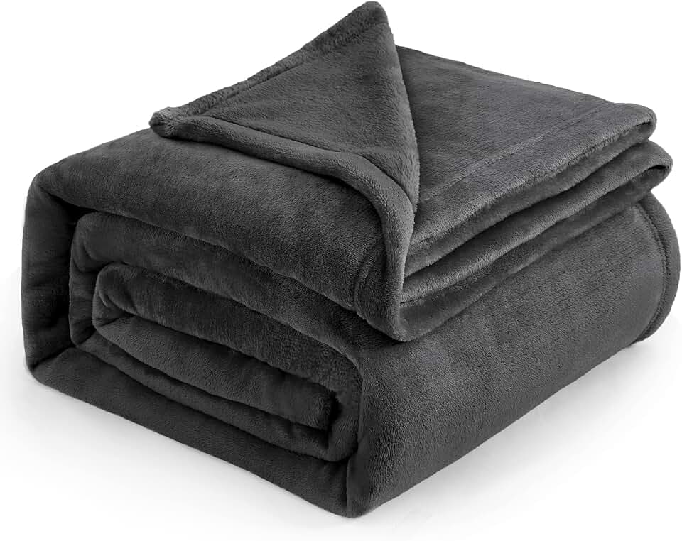 BEDSURE Kuscheldecke Flauschig Decke Fleecedecke - 220x240cm, Dunkelgrau | Weich Wohndecke, Wohn- & Kuscheldecken Sofa überwurfdecke, Tagesdecke, Sofadecke, Couch Blanket, Geschenke für Frauen