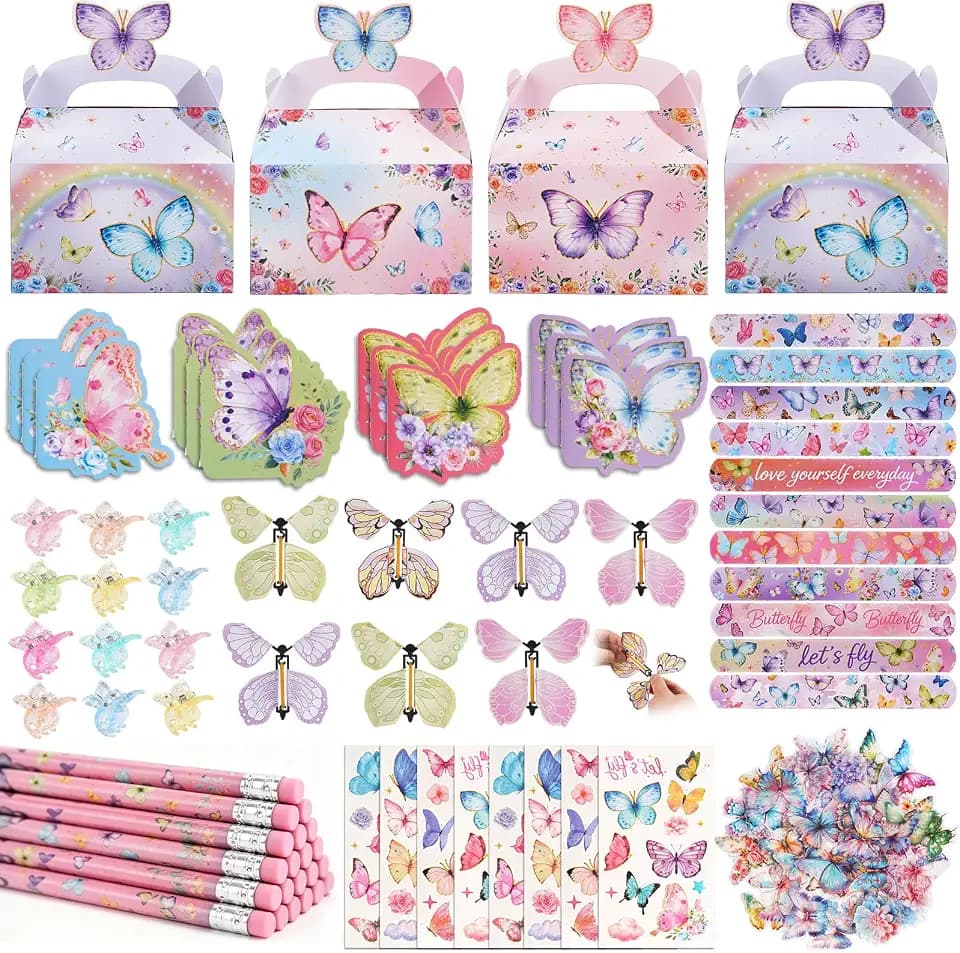 Vanblue 146 Pcs Butterfly Party favors Set Gift for Kids